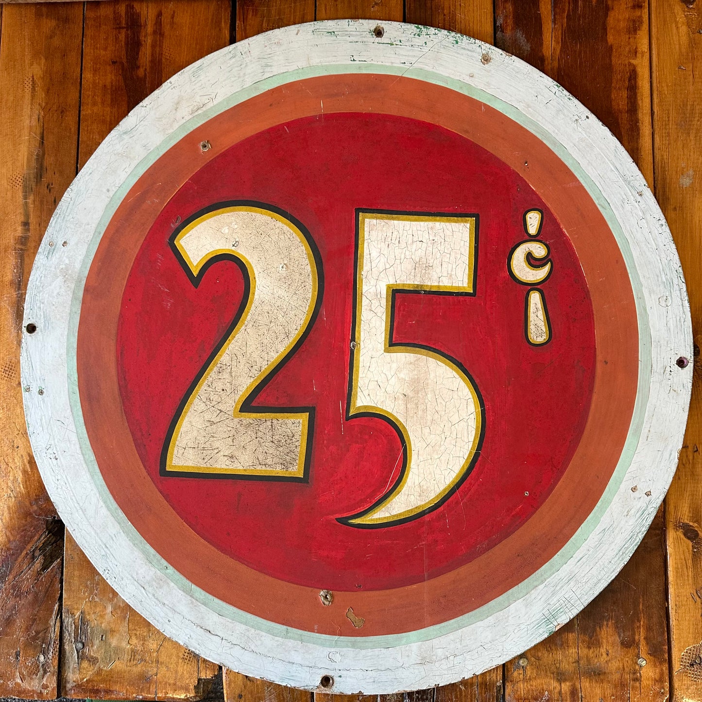 Vintage Carnival Price Sign 25 Cents