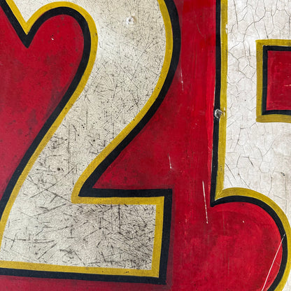 Vintage Carnival Price Sign 25 Cents