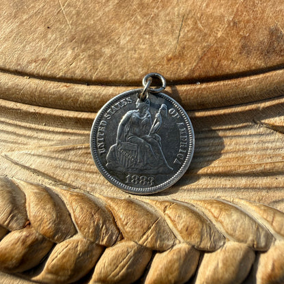 Victorian Love Token - AR/RA - 1883 - Seated Liberty