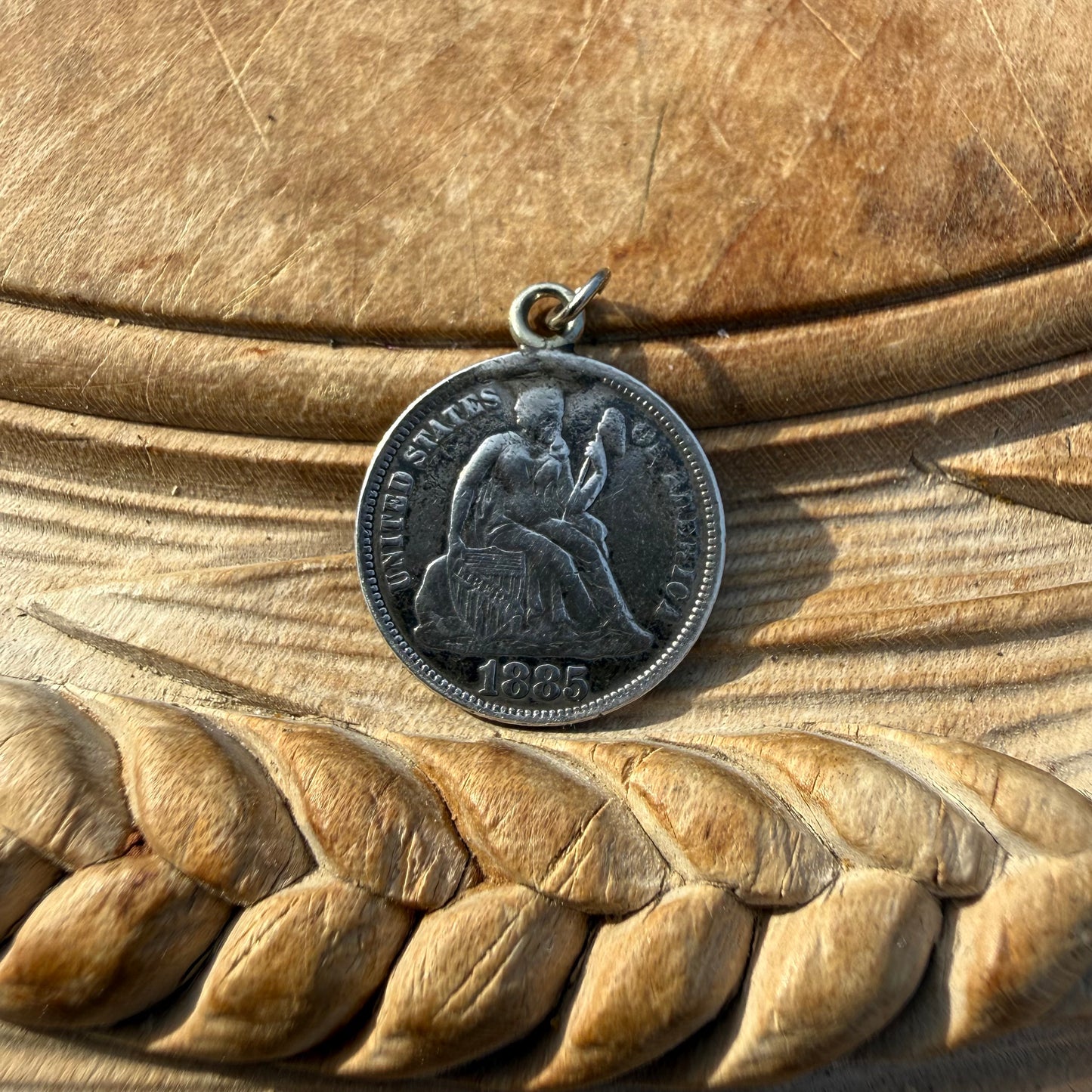 Victorian Love Token - AW/WA - 1885 - Seated Liberty