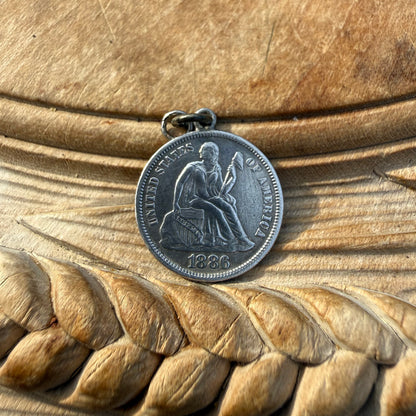 Victorian Love Token - HWS/HSW/WHS/WSH/SHW/SWH - 1886 Seated Liberty