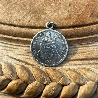 Victorian Love Token - YJB/YBJ/JYB/JBY/BJY/BYJ - 1886 Seated Liberty