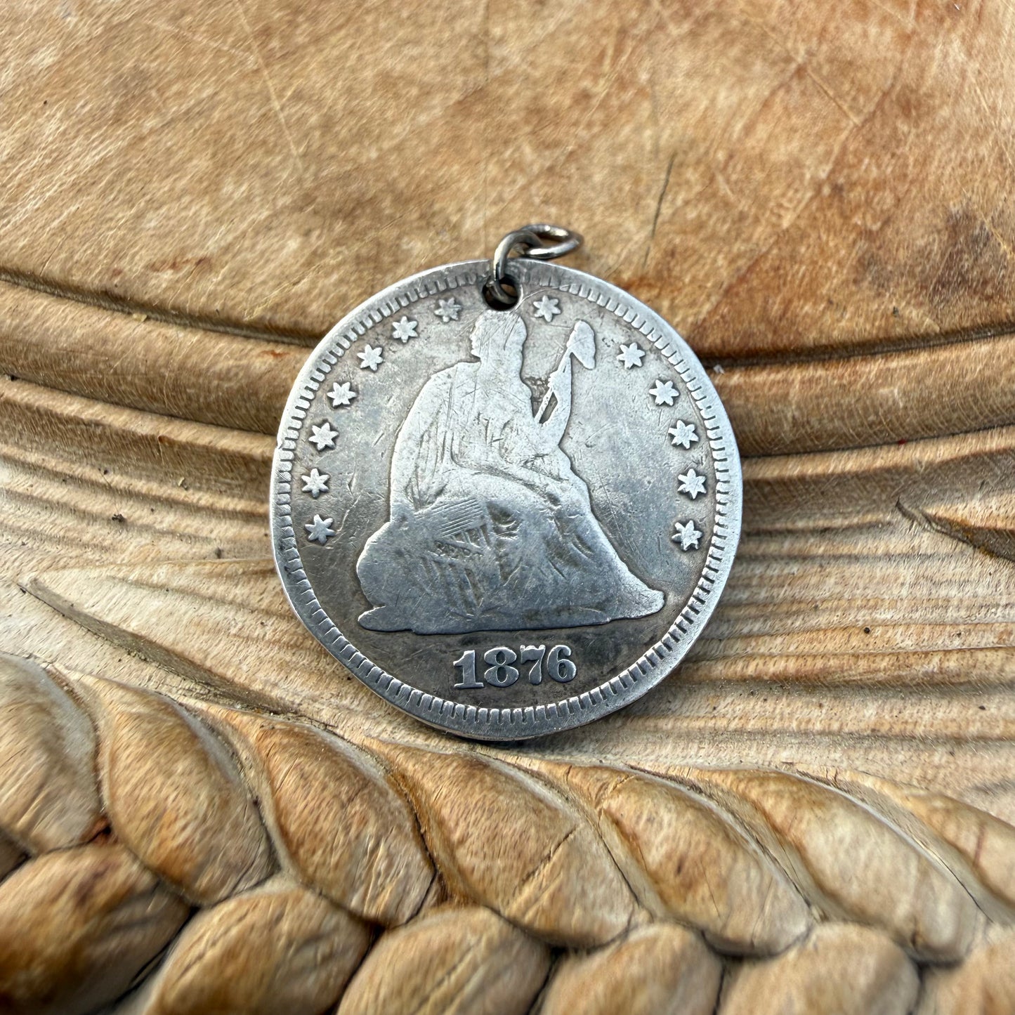 Victorian Love Token -  WRJ - Seated Liberty 1876