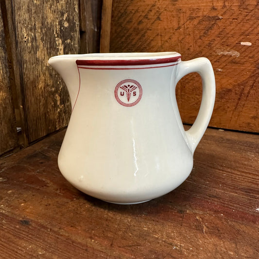 US Army Medical Department Large Creamer Milk Pitcher Sterling China
