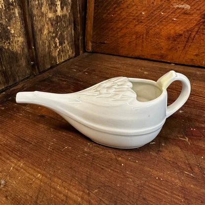 French White Floral Embossed Invalid Feeder