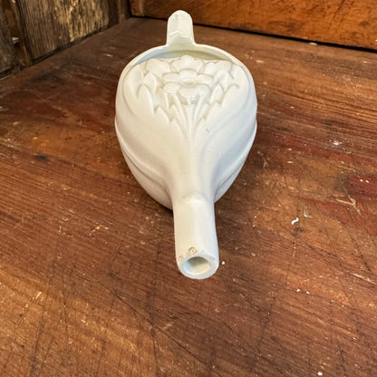 French White Floral Embossed Invalid Feeder