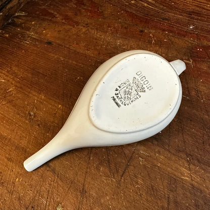 French White Floral Embossed Invalid Feeder