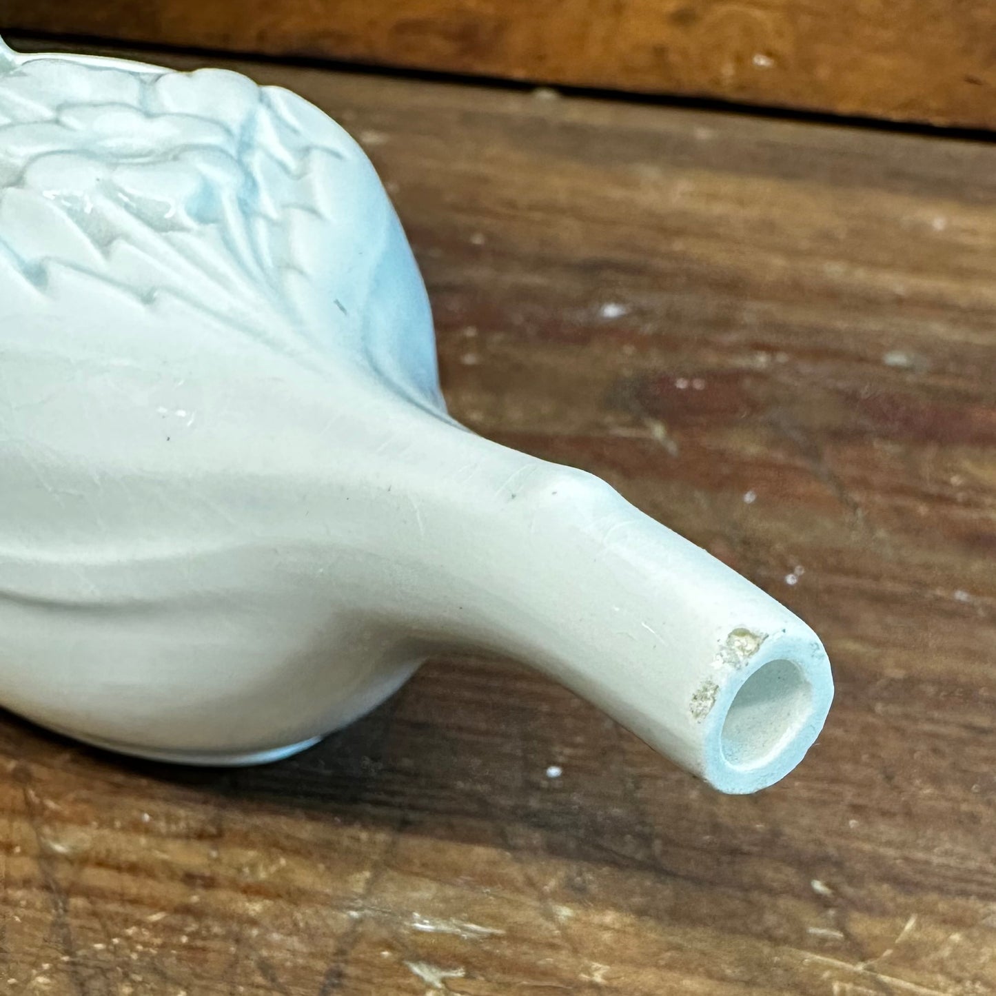 French White Floral Embossed Invalid Feeder