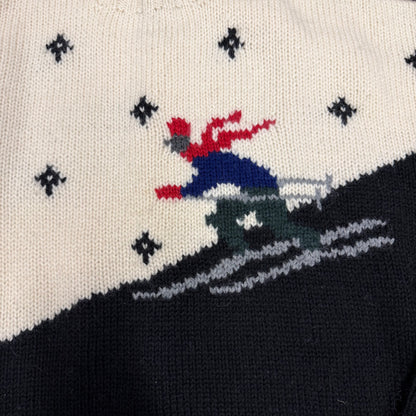Vintage Lauren Ralph Lauren Handknit Downhill Skiier Mockneck Sweater