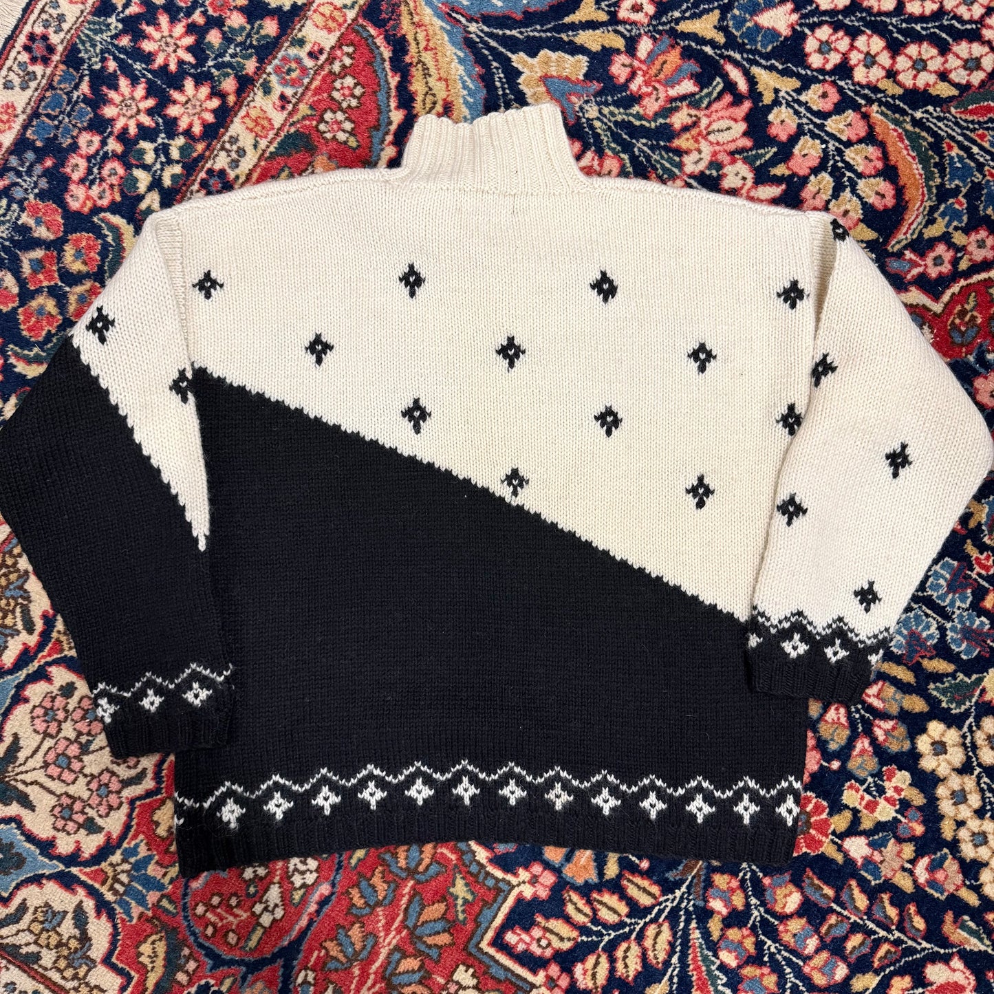 Vintage Lauren Ralph Lauren Handknit Downhill Skiier Mockneck Sweater