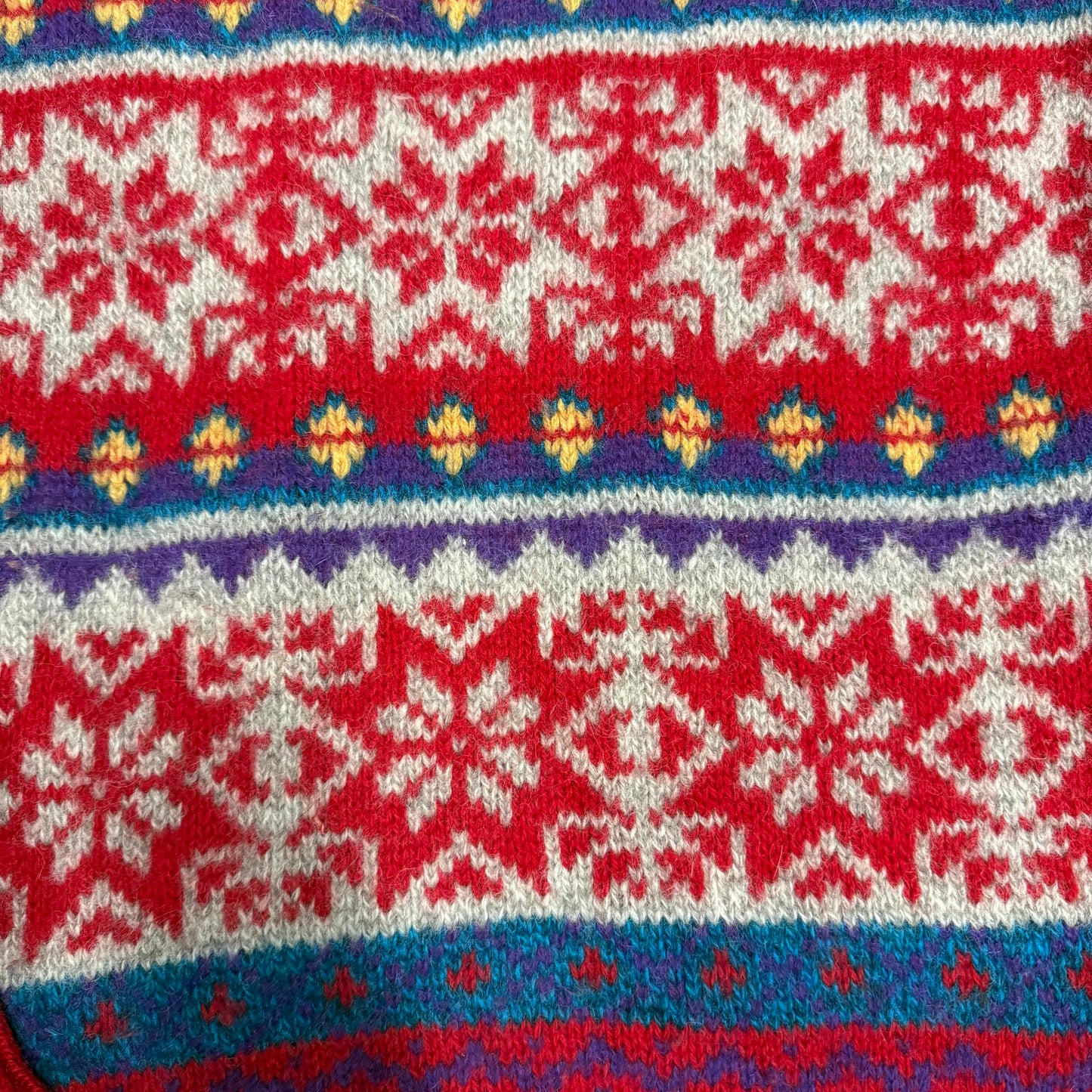 Vintage Chaps Ralph Lauren Shetland Wool Snowflake Fair Isle Sweater