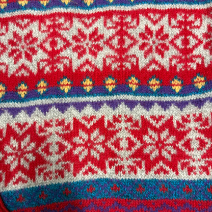 Vintage Chaps Ralph Lauren Shetland Wool Snowflake Fair Isle Sweater