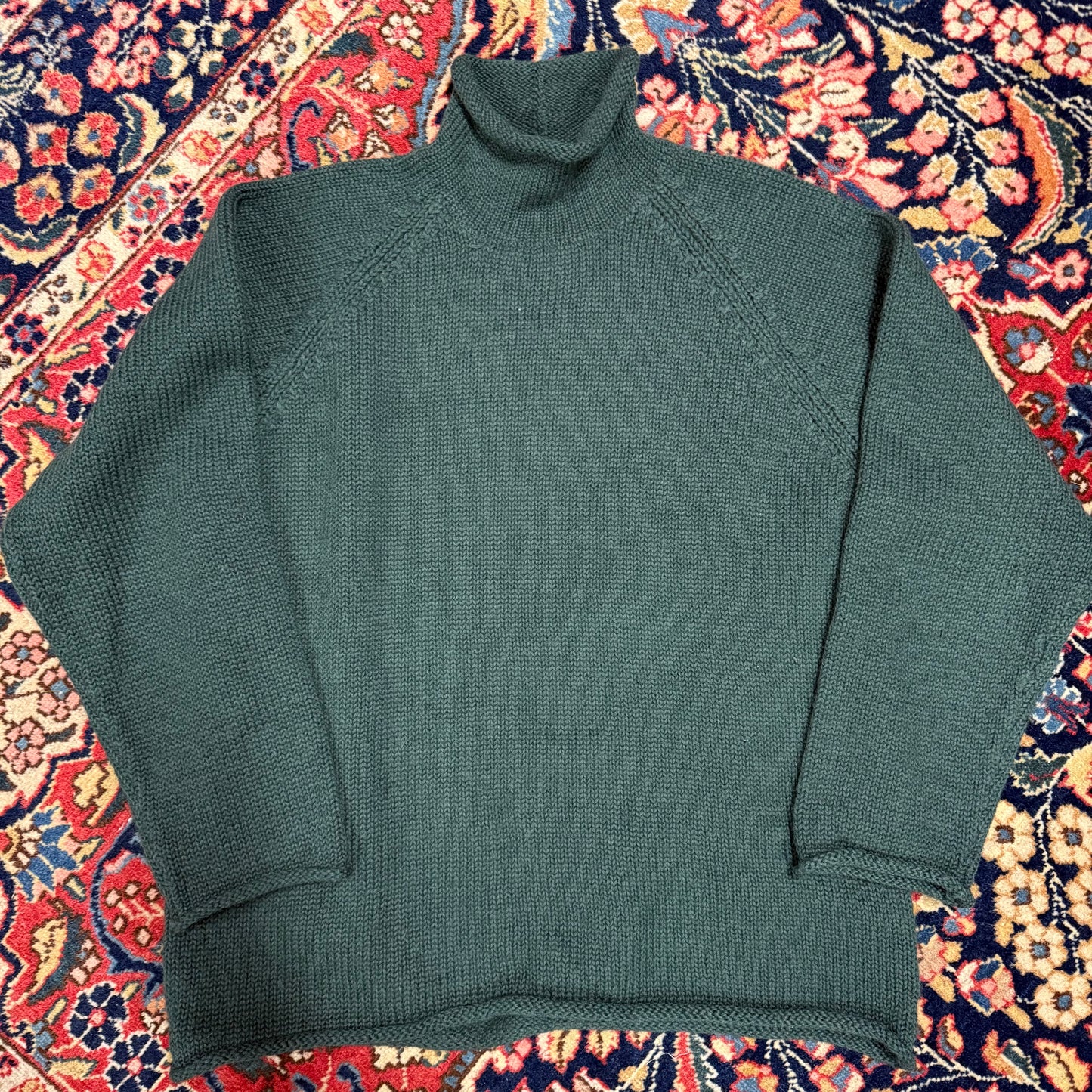 J.Crew Hunter Green Wool Rollneck Sweater