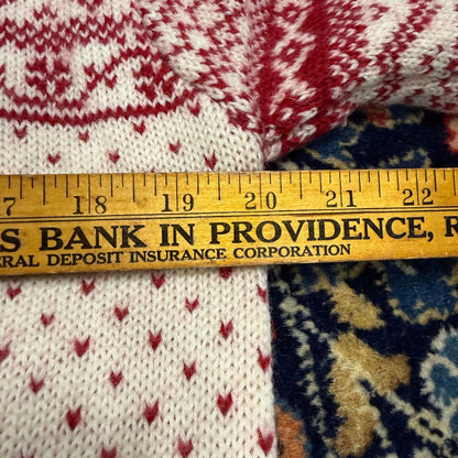 Vintage J. Crew Red White Fair Isle Sweater