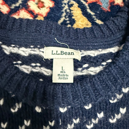 LL Bean Navy Birdseye Sweater