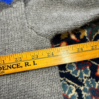 Vintage Lauren Ralph Lauren Handknit Downhill Skiier Mockneck Sweater (Blue collar)