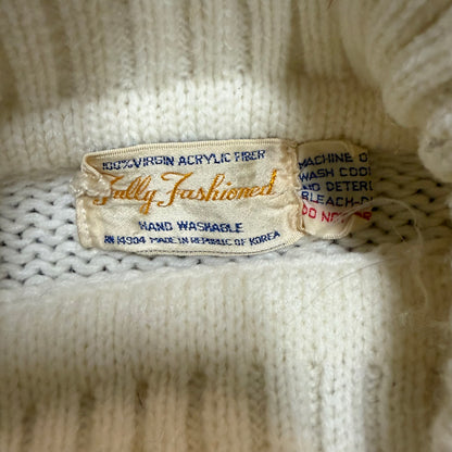 Vintage Fully Fashioned Reindeer Turtleneck Sweater