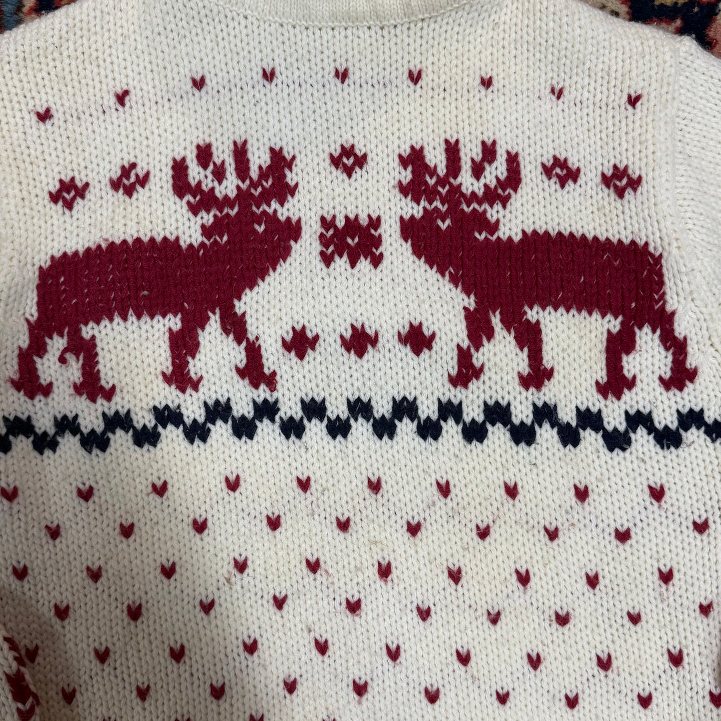 Vintage Fully Fashioned Reindeer Turtleneck Sweater