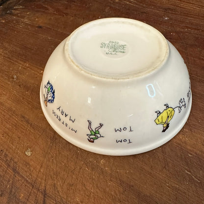 Nursery Rhyme Chili Bowl Restaurantware Syracuse China 1949