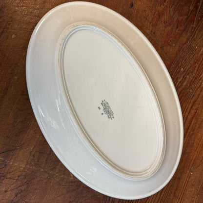 Pair of Green Banded Oval Platters Restaurant Ware Carr & Sterling China