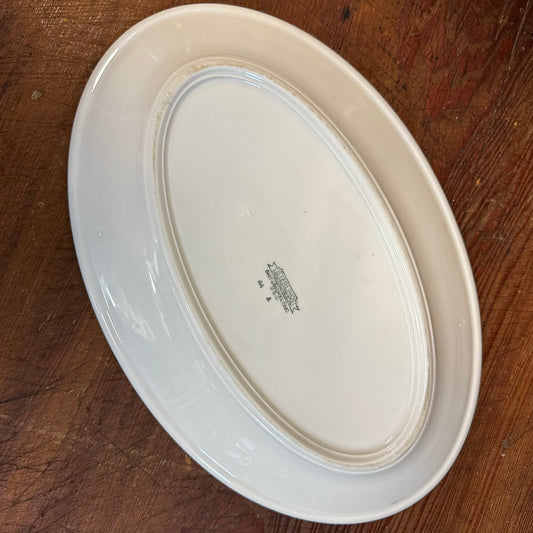 Pair of Green Banded Oval Platters Restaurant Ware Carr & Sterling China