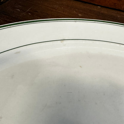 Pair of Green Banded Oval Platters Restaurant Ware Carr & Sterling China
