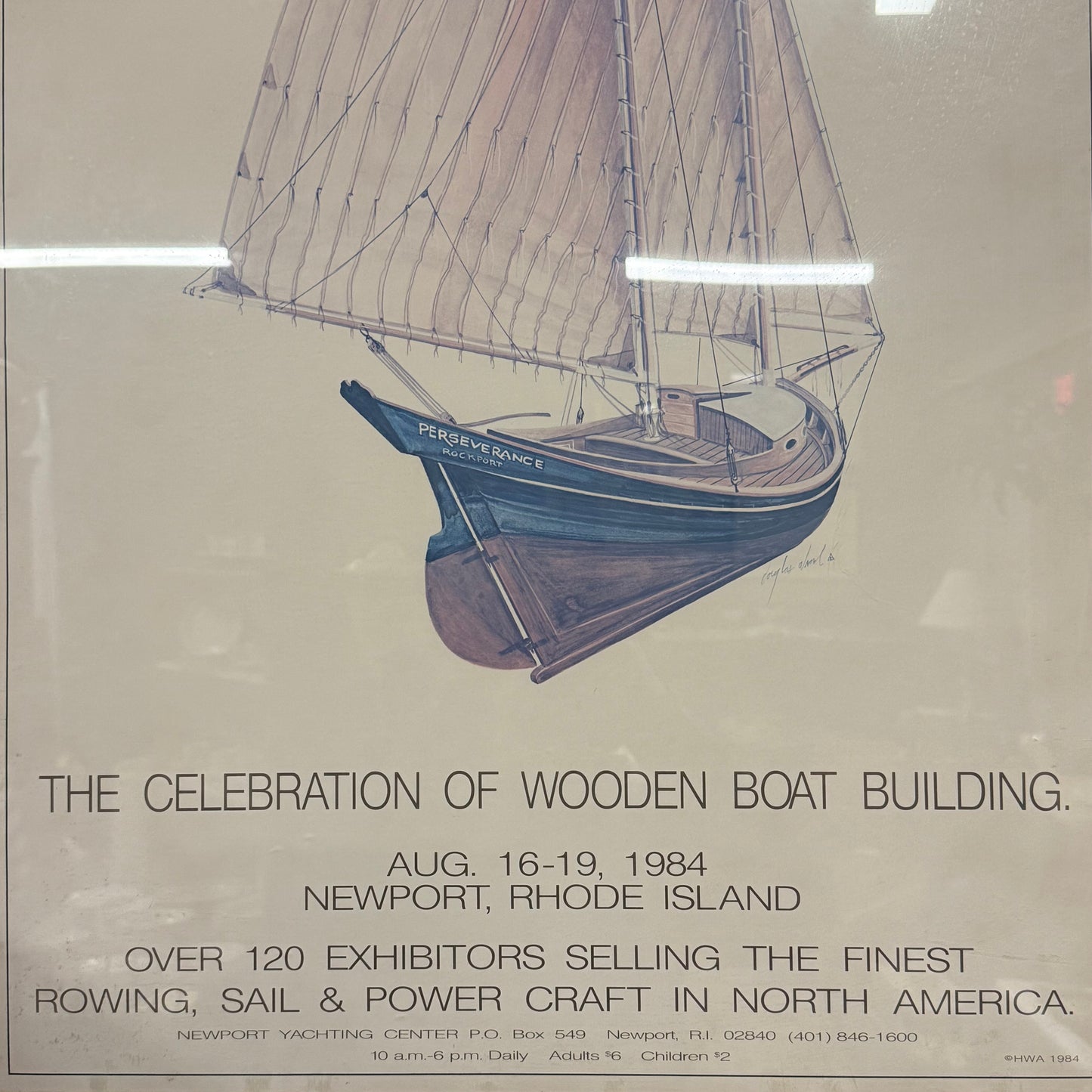 Framed 1984 Newport Wooden Boat Show Poster