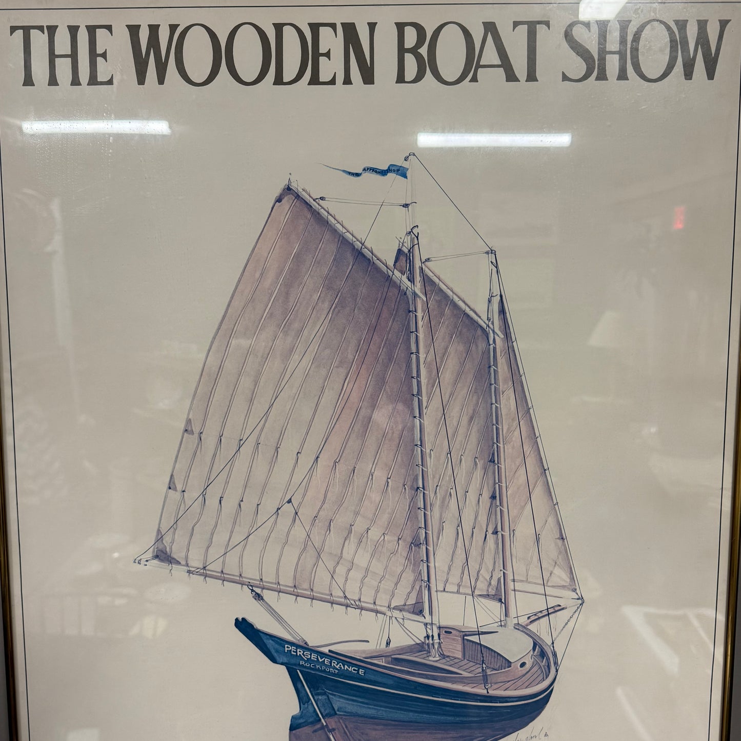Framed 1984 Newport Wooden Boat Show Poster