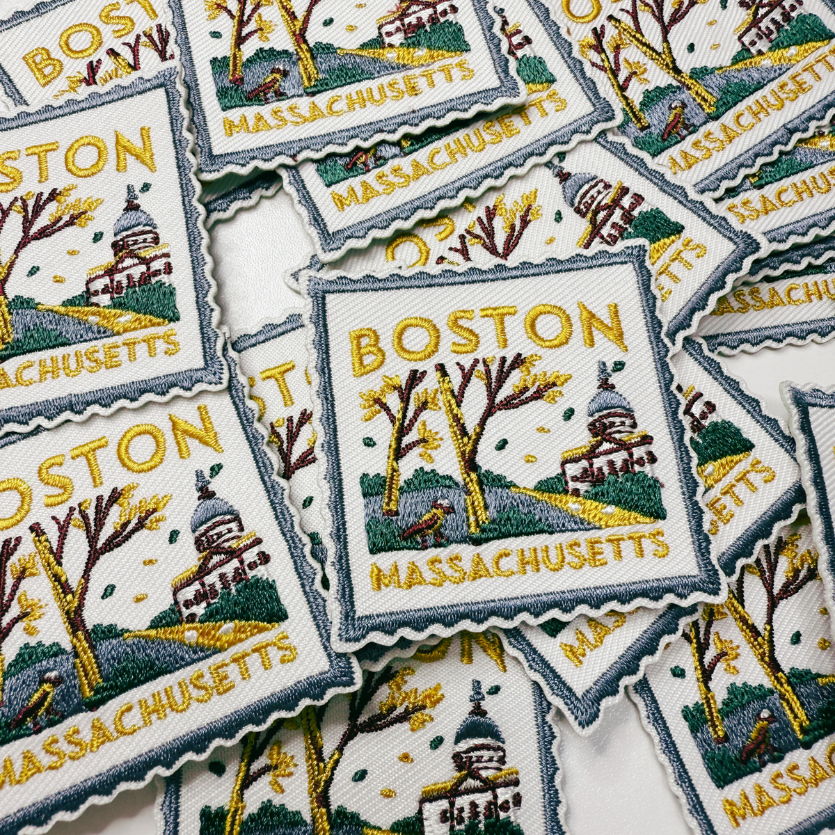 PREORDER - 2" Massachusetts Stamp -  Embroidered Hat Patch