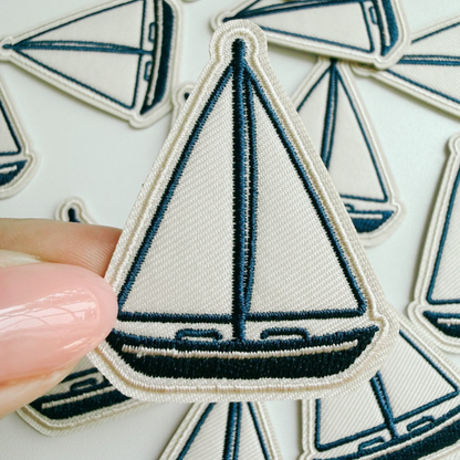 PREORDER - 2" Sailboat -  Embroidered Hat Patch