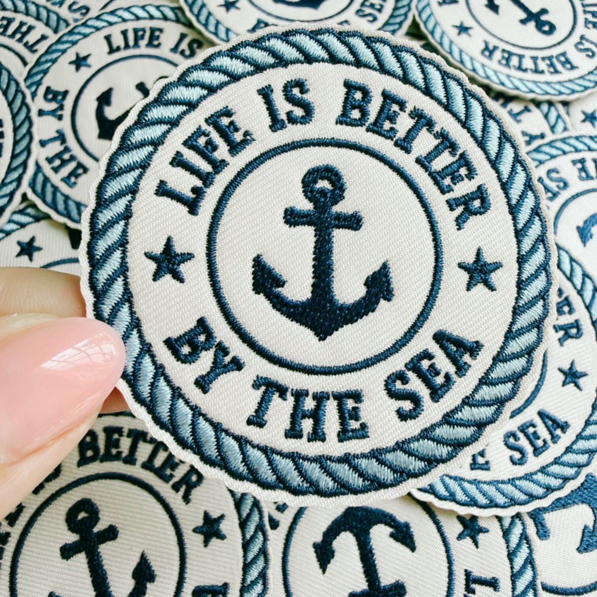 PREORDER - 2.5" Life Is Better By The Sea -  Embroidered Hat Patch
