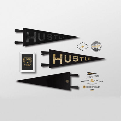 Hustle Pennant • Neuarmy x Oxford Pennant Original: Gold