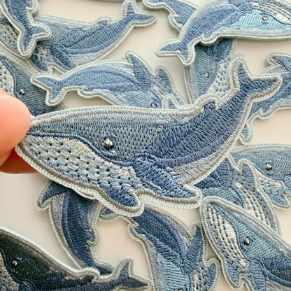PREORDER - 2.5" Blue Whale  -  Embroidered Patch