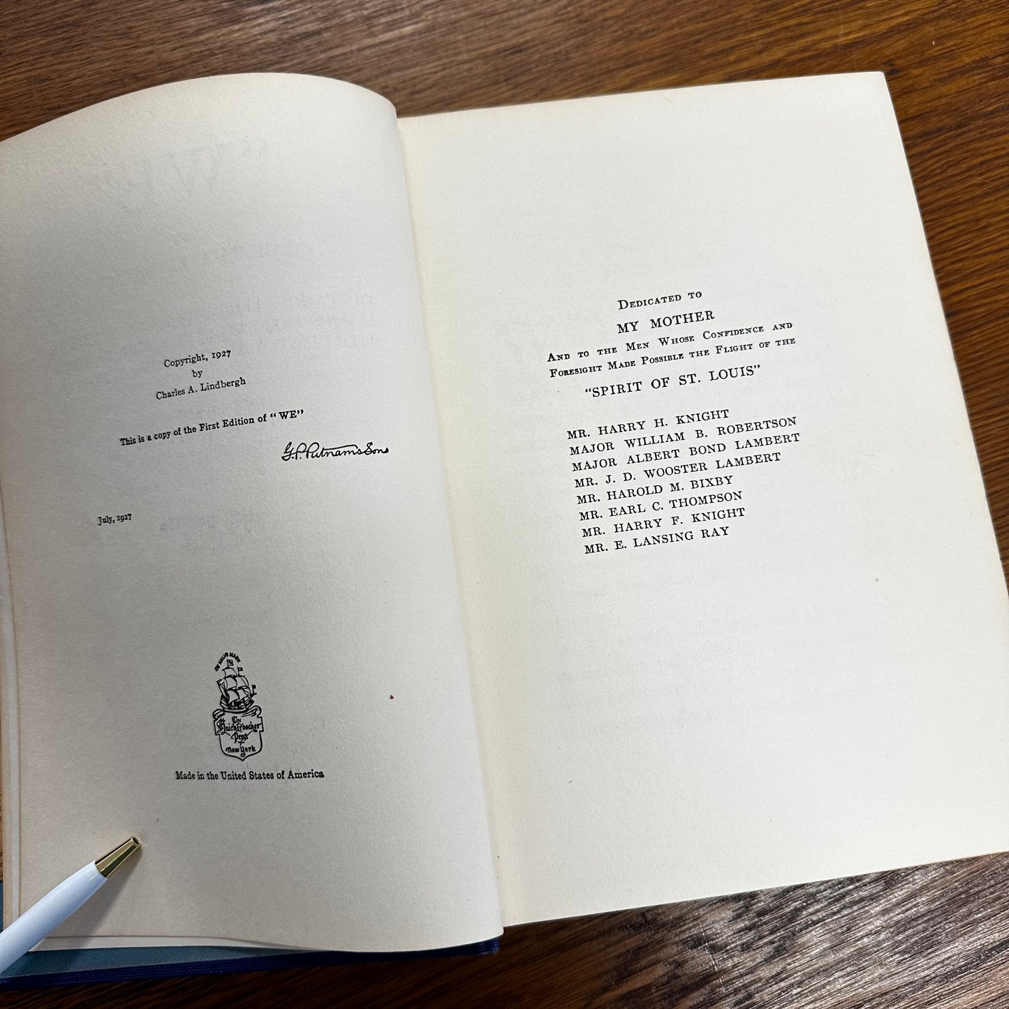 WE by Charles A. Lindbergh First Edition
