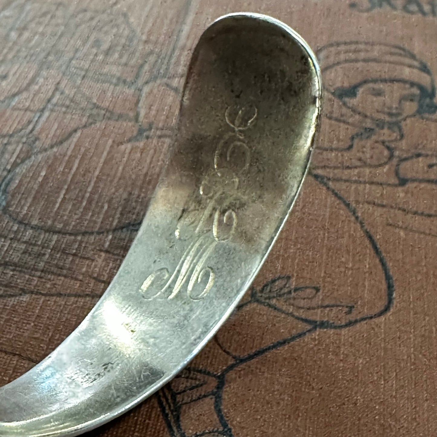 Floral Sterling Fork Bracelet Cuff Repousse