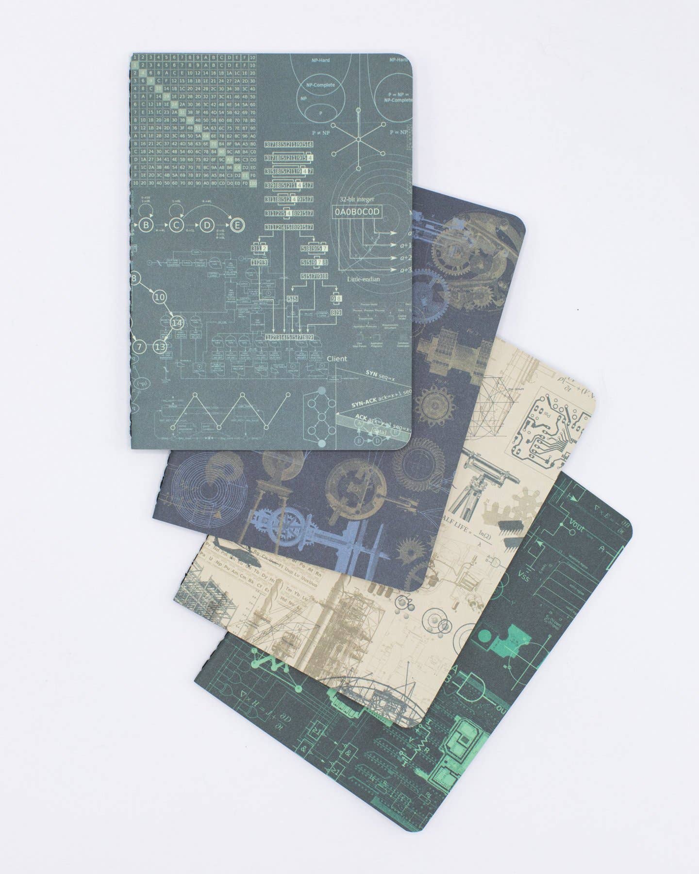 Engineering Plate 3 Pocket Notebooks 4 Pack