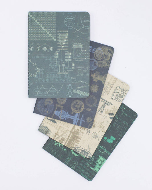 Engineering Plate 3 Pocket Notebooks 4 Pack