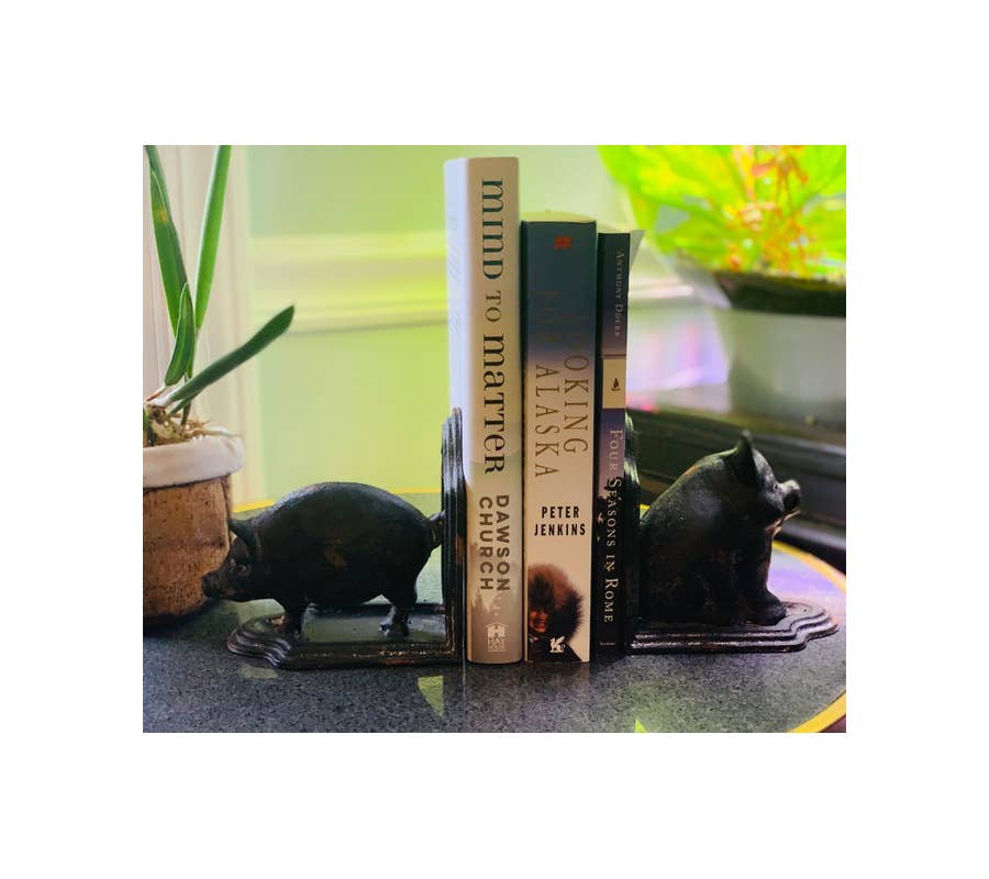 Set of Pigs Cast Iron Bookends - Thumbnail 2