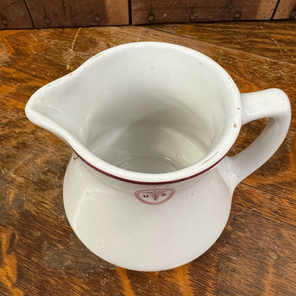US Army Medical Department Large Creamer Red White Restaurant Ware 1950s Sterling China HO