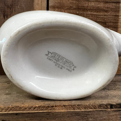 US Army Medical Department Gravy Boats 1936 1943 White Red Bailey Walker Sterling China Restaurant Ware