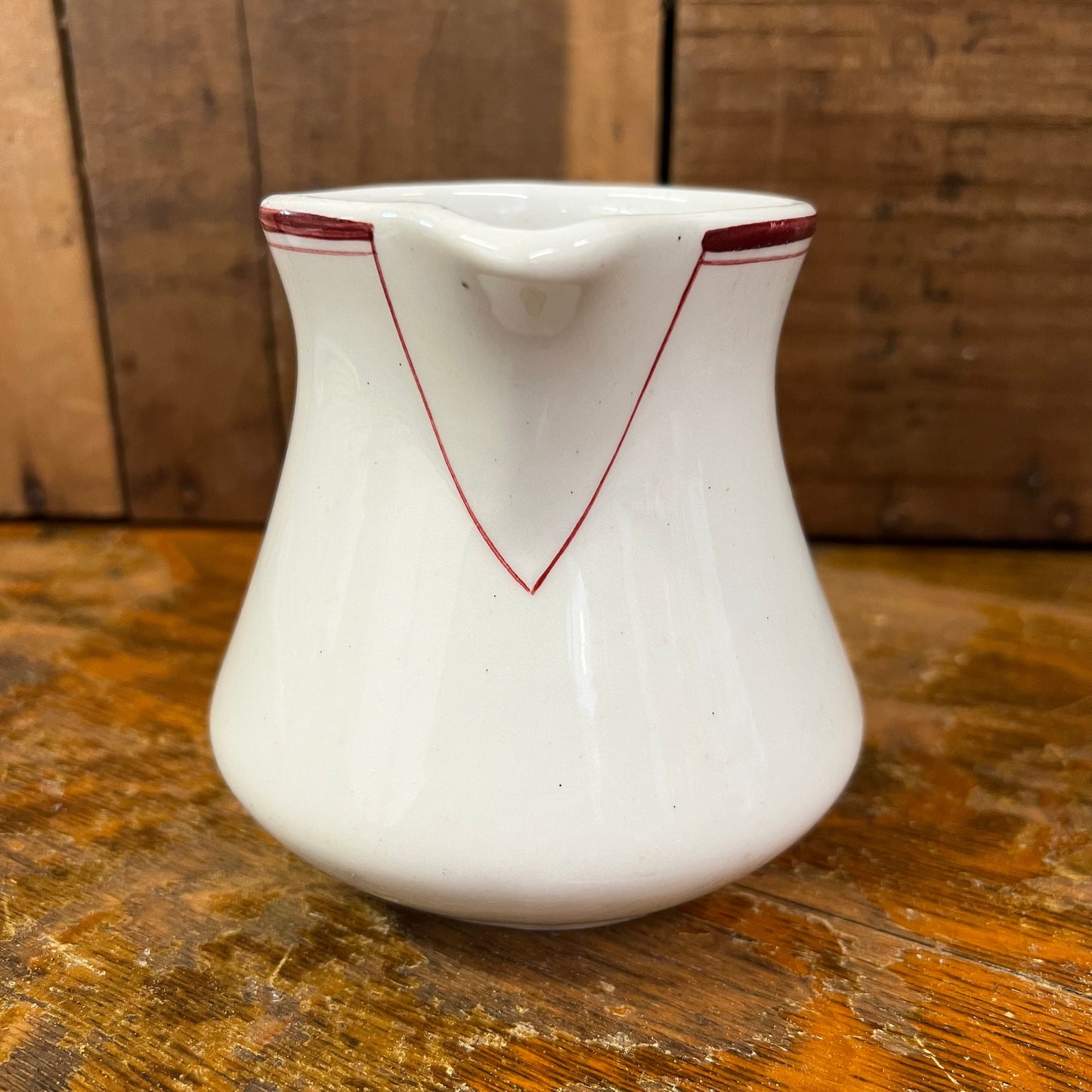 US Army Medical Department Large Creamer Red White Restaurant Ware 1950s Sterling China HO