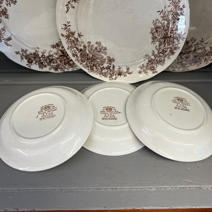 Venice Pattern Brown Transferware Smith Ford & Jones England Cup and Saucer English Ironstone