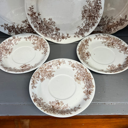 Venice Pattern Brown Transferware Smith Ford & Jones England Cup and Saucer English Ironstone