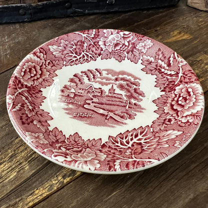 Small Plate Wood & Sons Enoch Woods Woods Ware Pink Transferware Red