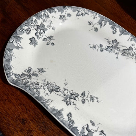 Johnson Brothers Hops Pattern Large Chunky Grey Transferware English Ironstone