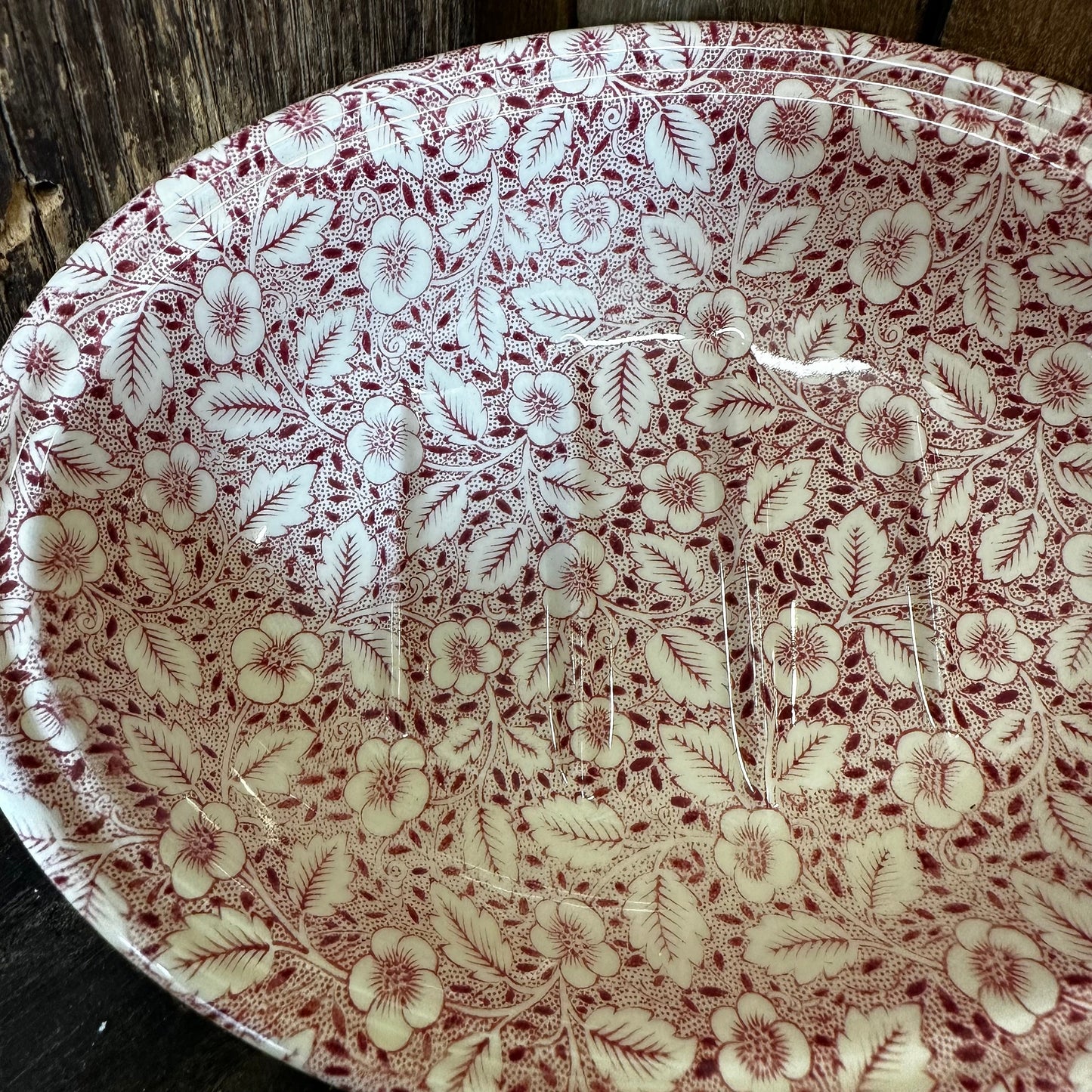 Vintage Mason's for Crabtree & Evelyn Red Floral Transferware Soap Dish