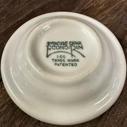 Chunky Blue Butter Pats Syracuse Econo-Rim Restaurantware Unmarked Ironstone