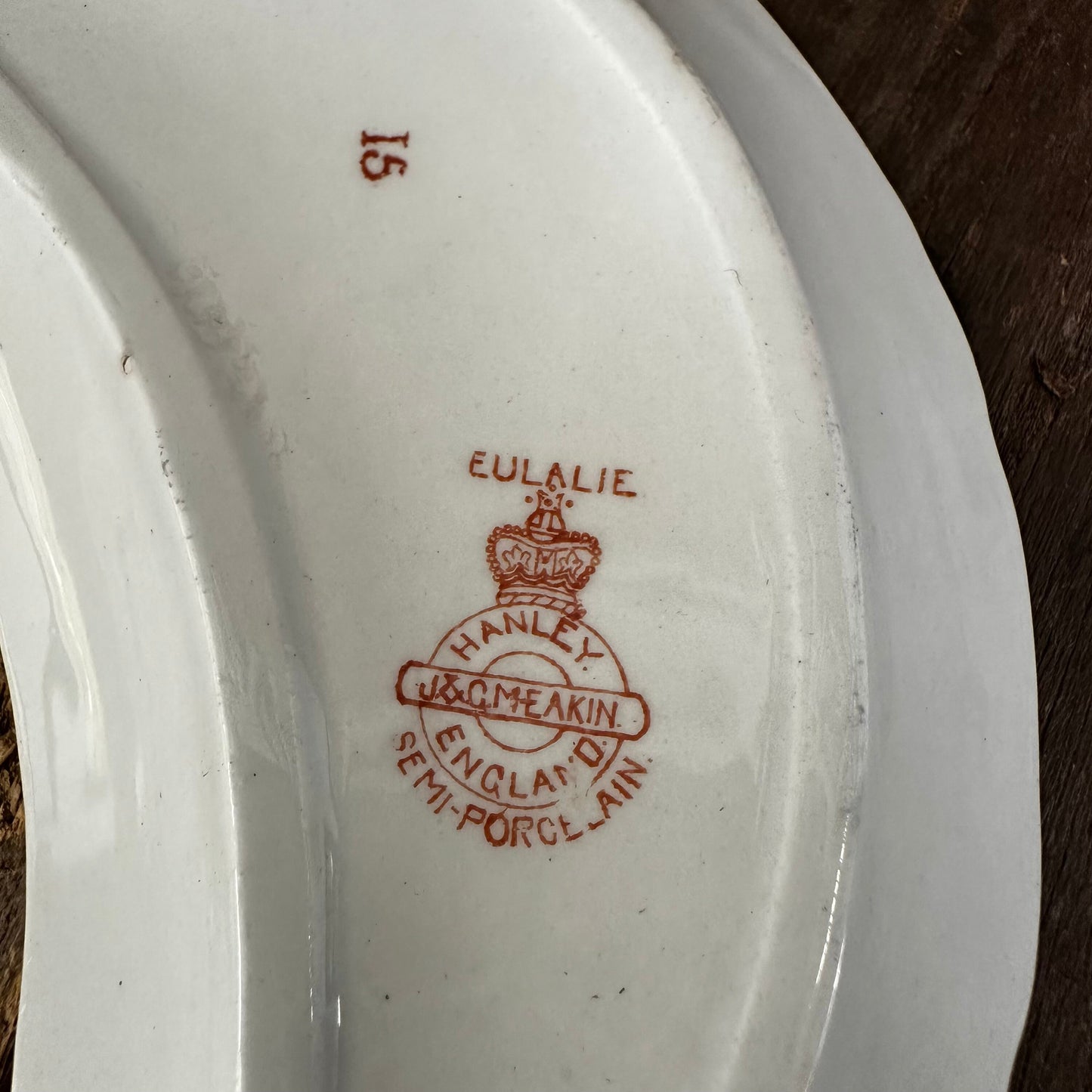 Bone Dish Eulalie Pattern J&G Meakin Brown Orange Transferware English Ironstone Hanley England