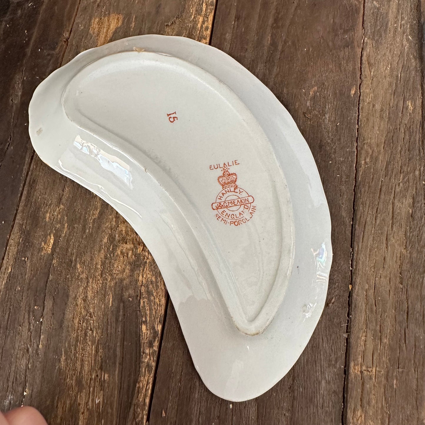 Bone Dish Eulalie Pattern J&G Meakin Brown Orange Transferware English Ironstone Hanley England