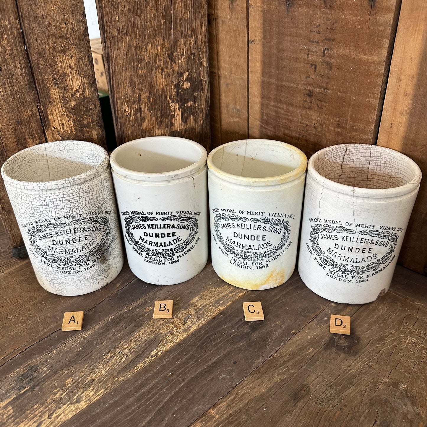 Antique English 2# Two Pound James Keiller & Sons Marmalade Pot Dundee